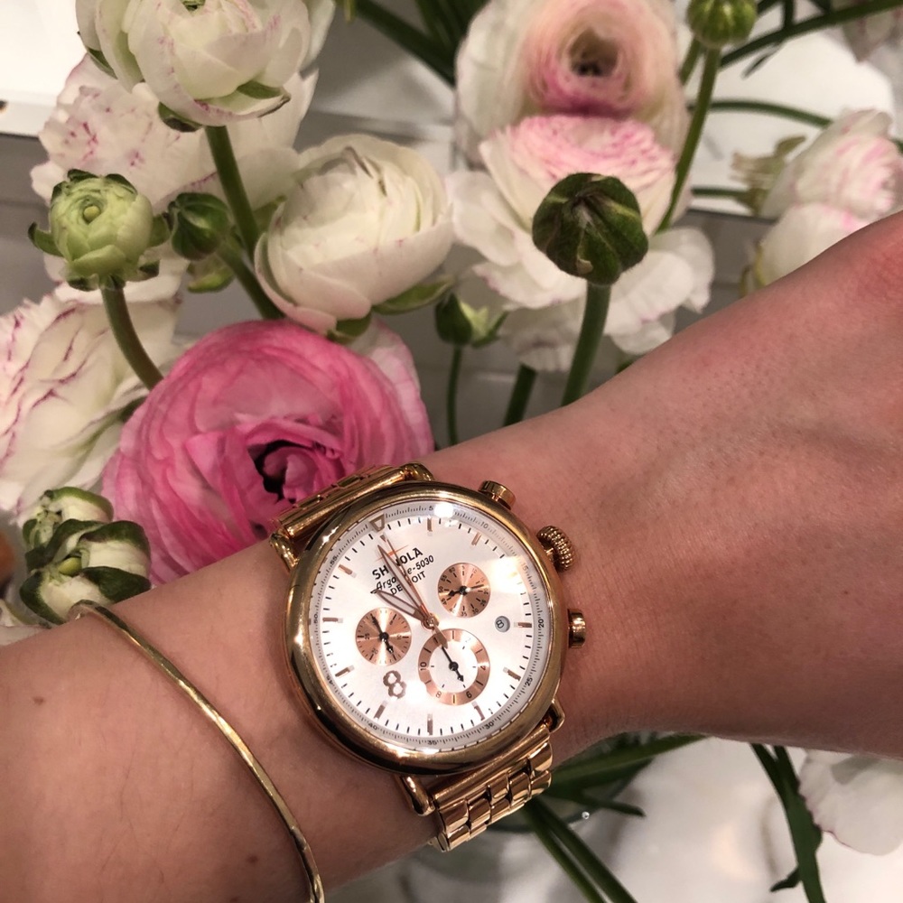 Shinola gold watch for women